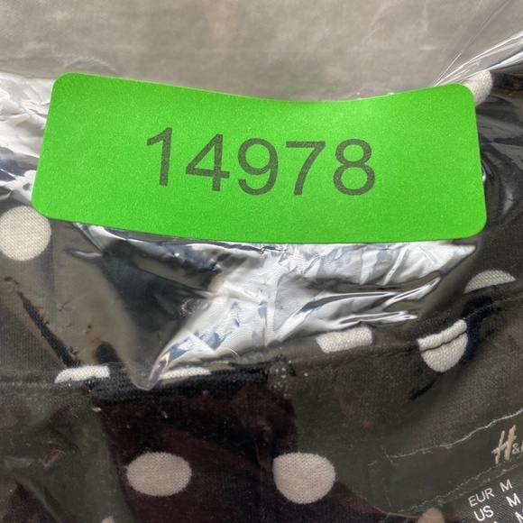 H&M Women's Black and White Polka Dot 3/4 Sleeve Popover Mini Dress Size Medium - Picture 16 of 16